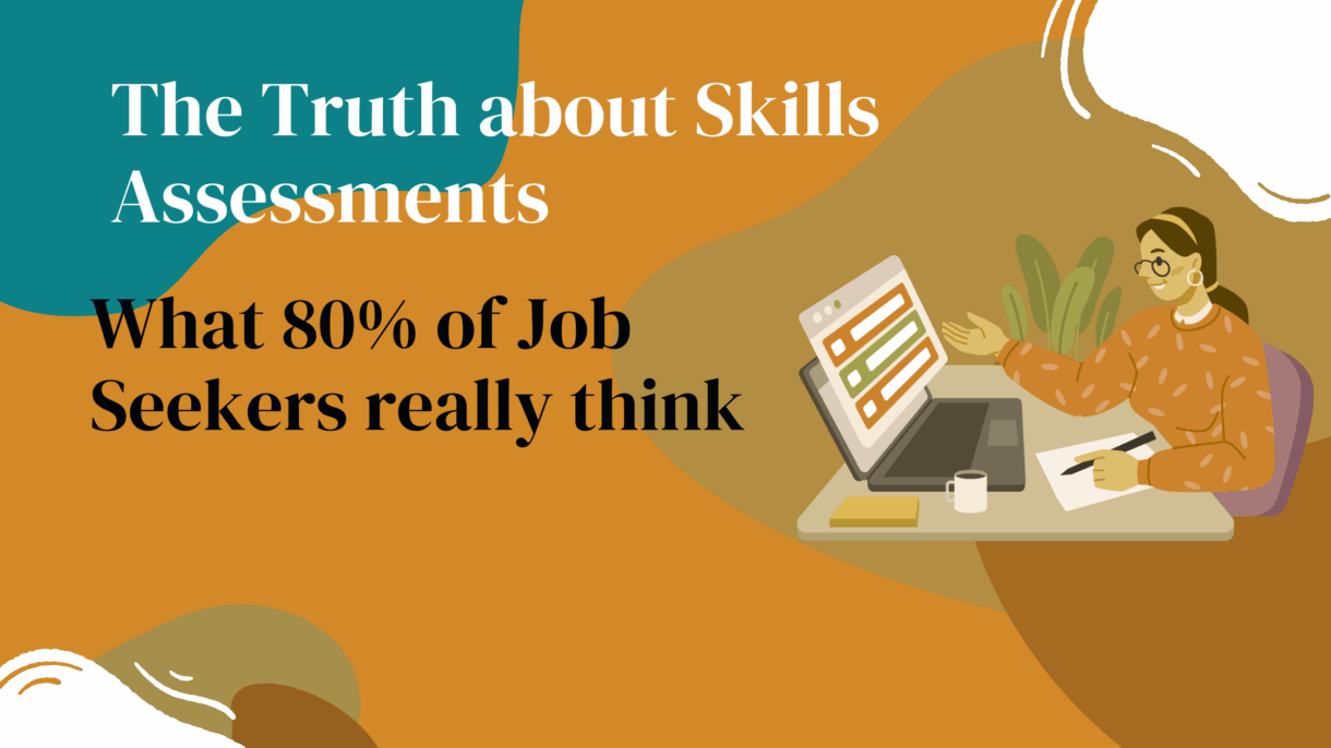 person looking at computer taking interview skills assessment