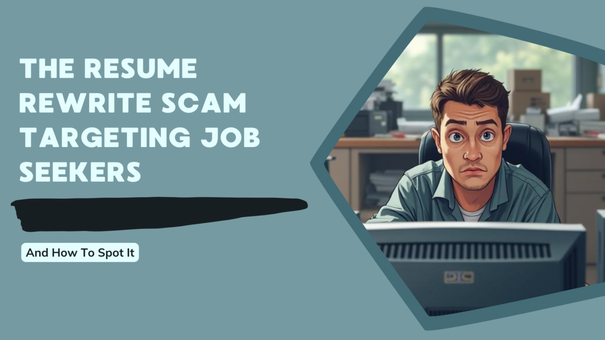Illustration of fake recruiter email scam targeting job seekers